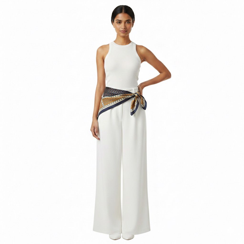 Pañoleta azul franja ocre