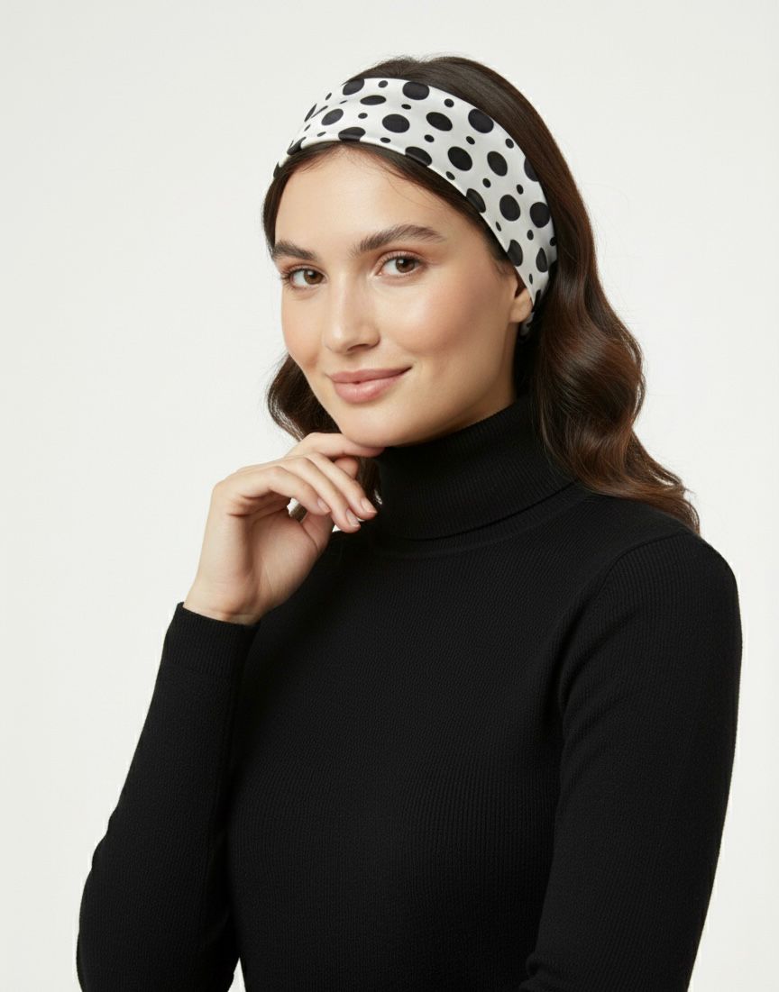 Pañoleta blanca puntos negros grandes