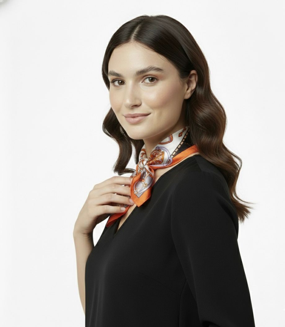 Pañoleta negro naranja