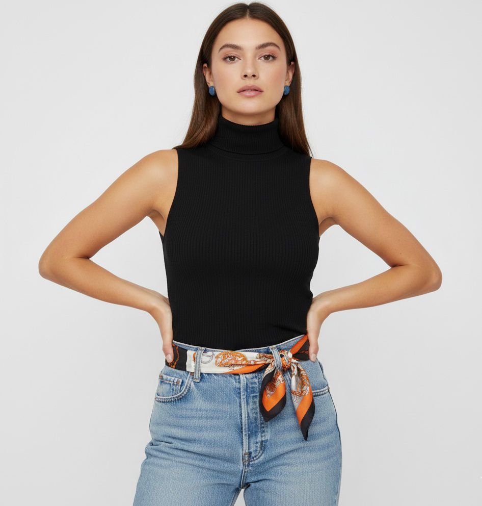 Pañoleta negro naranja