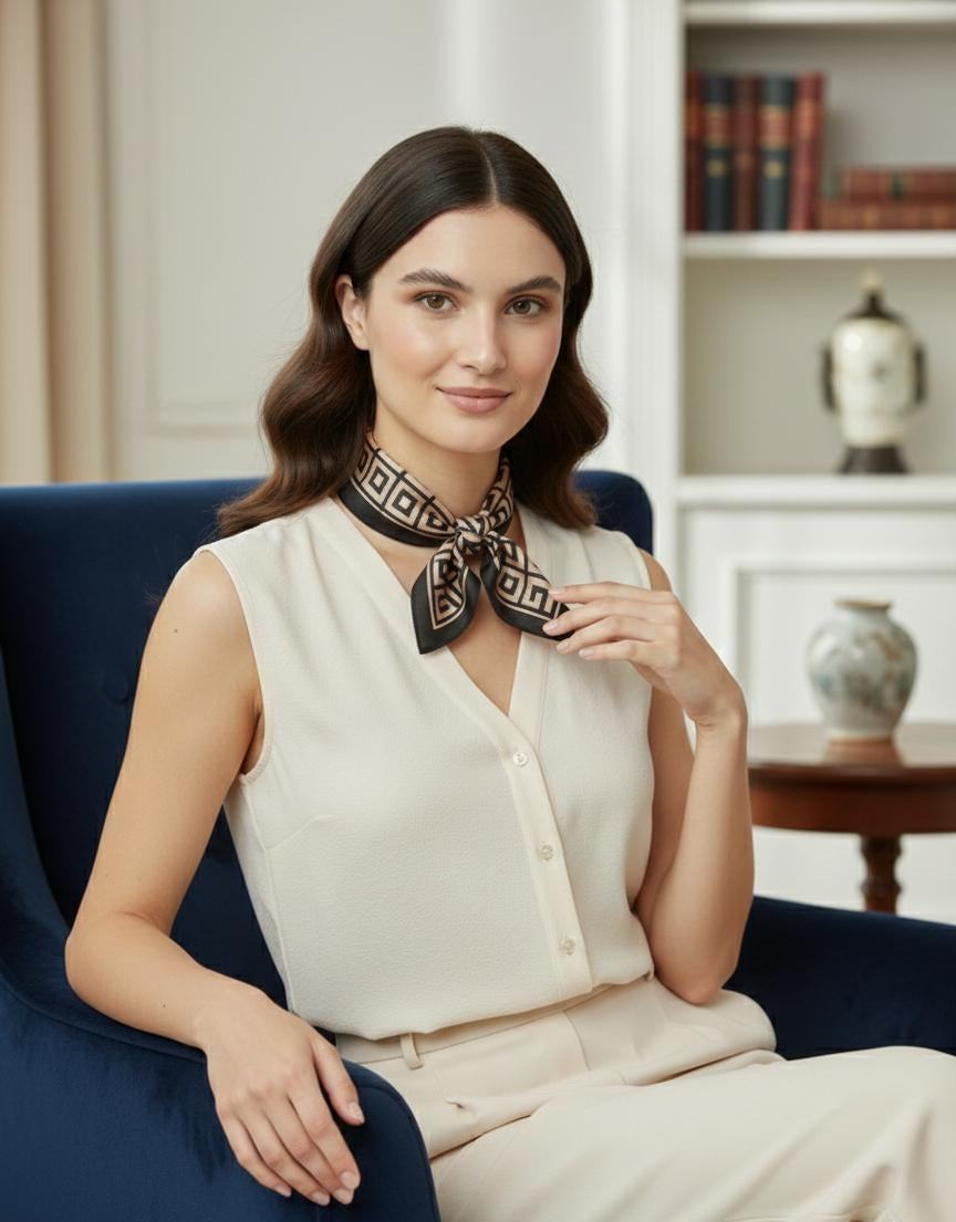 Pañoleta negra Gucci dorada